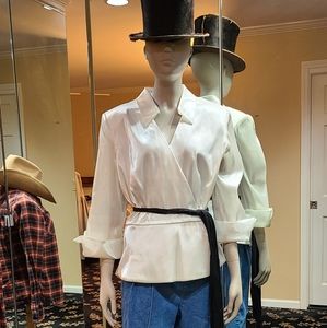 Satin Tuxedo Top With Sash NWT Size 14